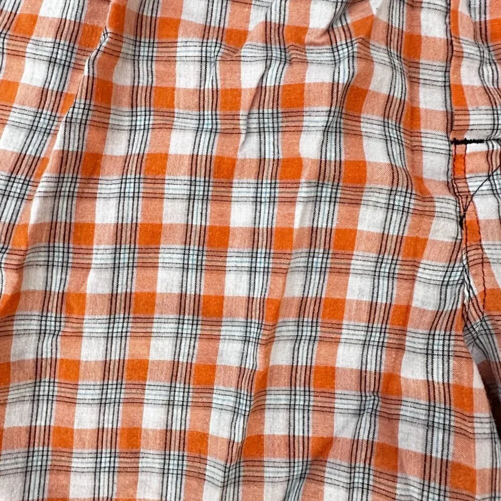 Orange and White Hanes Tagless Plaid Boxers